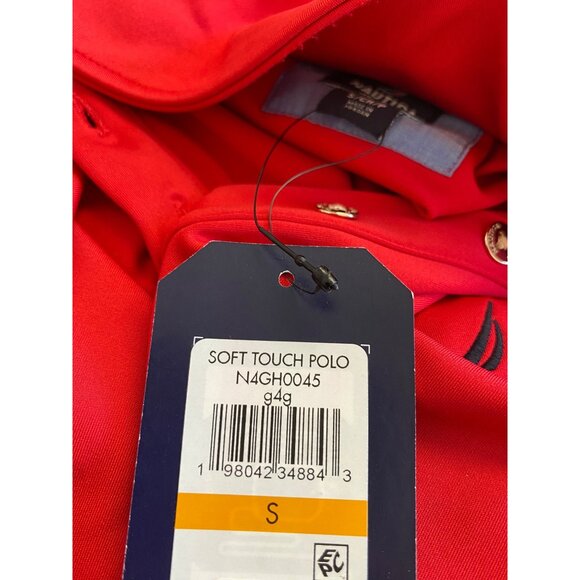 Nautica Jeans Womens Short Sleeve Comfortable Polo Shirt Red Size S NWT - Picture 2 of 2